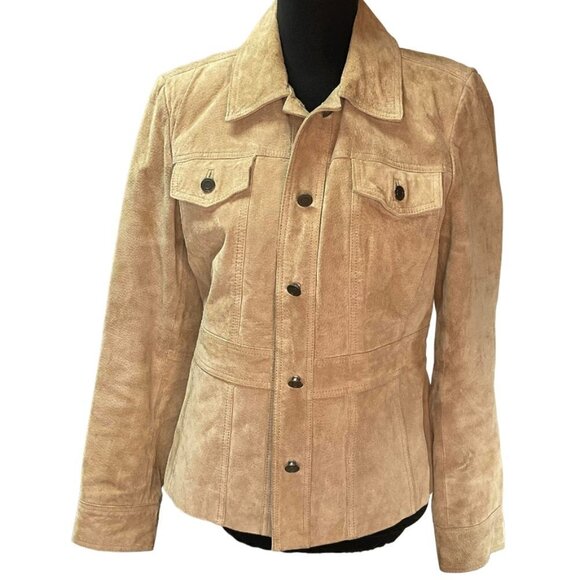 Style & Co. Jackets & Blazers - STYLE & Co 100% Leather 100% Polyester Lining Light Camel Color Jacket Size S